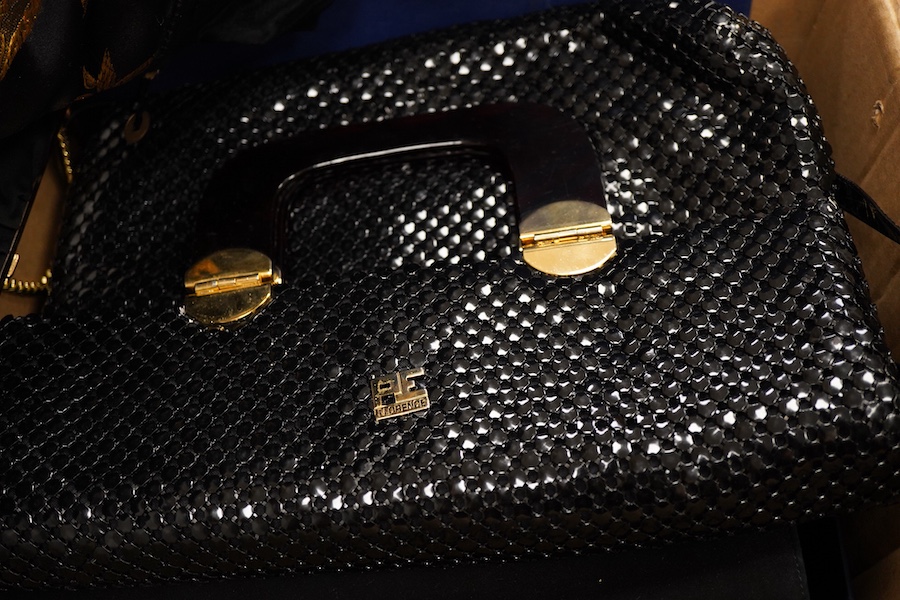 A pair of Duo lady's evening shoes and matching handbag together with a Swarovski diamanté decorated black suede and leather evening bag